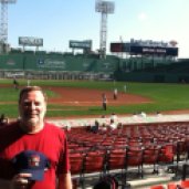 At Fenway with my Portland Sea Dogs cap.